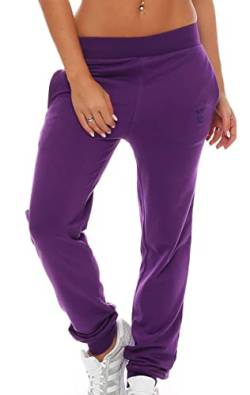 Gennadi Hoppe Damen Jogginghose Trainingshose Sweat Pants Sporthose Fitness Hose, H7700 lila XS von Gennadi Hoppe