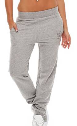 Gennadi Hoppe Damen Jogginghose Trainingshose Sweat Pants Sporthose Fitness Hose, H7709 h-grau S von Gennadi Hoppe