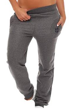 Gennadi Hoppe Damen Jogginghose Trainingshose Sweat Pants Sporthose Fitness Hose, H7716 d-grau XS von Gennadi Hoppe