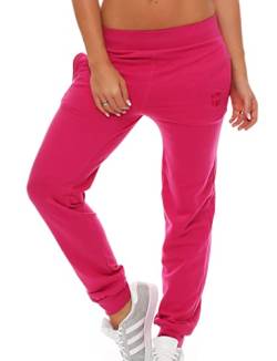 Gennadi Hoppe Damen Jogginghose Trainingshose Sweat Pants Sporthose Fitness Hose, H7756 pink XS von Gennadi Hoppe