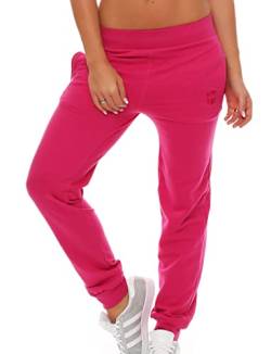 Gennadi Hoppe Damen Jogginghose Trainingshose Sweat Pants Sporthose Fitness Hose, H7761 pink 2XL von Gennadi Hoppe