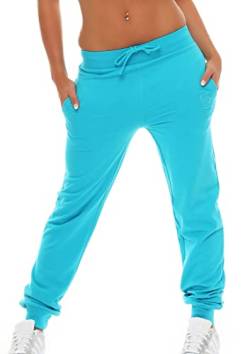 Gennadi Hoppe Damen Jogginghose Trainingshose Sweat Pants Sporthose Fitness Hose, H7767 türkis L von Gennadi Hoppe