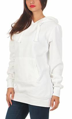 Gennadi Hoppe Damen Long Hoodie Longpulli Kapuzenpullover, D7344 M, schneeweiß von Gennadi Hoppe