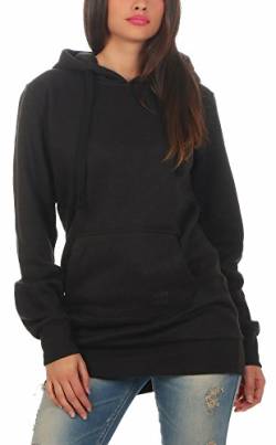 Gennadi Hoppe Damen Long Hoodie Longpulli Kapuzenpullover, D7350 L, schwarz von Gennadi Hoppe