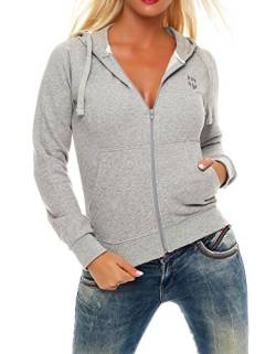 Gennadi Hoppe Damen Trainingsjacke Sweatjacke Sportjacket, H7780 h-grau XS von Gennadi Hoppe