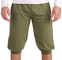 Gennadi Hoppe Herren 3/4 Jogginghose Trainingshose Sporthose Bermuda Sport Shorts Kurze Hose Capri Hose, H6663 Khaki S von Gennadi Hoppe