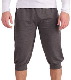 Gennadi Hoppe Herren 3/4 Jogginghose Trainingshose Sporthose Bermuda Sport Shorts Kurze Hose Capri Hose, H7066 d-grau XL von Gennadi Hoppe