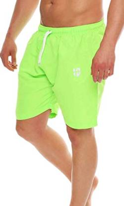 Gennadi Hoppe Herren Badeshorts Lange Badehose Strand Shorts Boardshorts H6525 n-grün M von Gennadi Hoppe