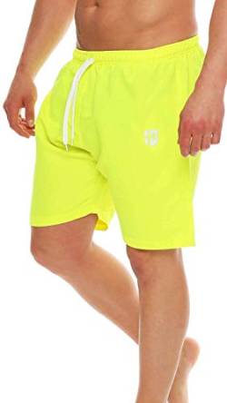 Gennadi Hoppe Herren Badeshorts Lange Badehose Strand Shorts Boardshorts H6532 n-gelb L von Gennadi Hoppe