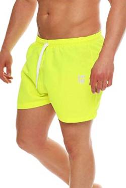 Gennadi Hoppe Herren Badeshorts kurz Badehose Strand Shorts Boardshorts, H6517 n-gelb XS von Gennadi Hoppe