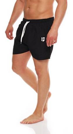 Gennadi Hoppe Herren Badeshorts kurz Badehose Strand Shorts Boardshorts, H6765 schw. XS von Gennadi Hoppe