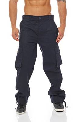 Gennadi Hoppe Herren Cargo Hose Pant Freizeithose Cargohose Baumwoll Hose viele Taschen Arbeitshose H7298 blau 3XL blau (Navy) von Gennadi Hoppe