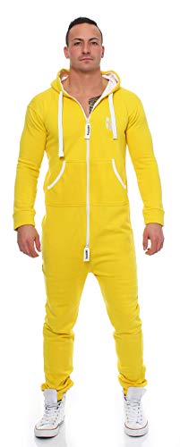 Gennadi Hoppe Herren Jumpsuit Onesie Jogger Einteiler Overall Slim Fit H6167 gelb 2XL. von Gennadi Hoppe