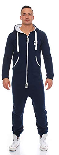 Gennadi Hoppe Herren Jumpsuit Onesie Jogger Einteiler Overall Slim Fit H6179 blau 2XL. von Gennadi Hoppe