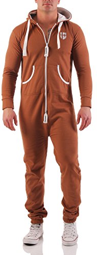 Gennadi Hoppe Herren Jumpsuit Onesie Jogger Einteiler Overall Slim Fit H8060 Camel S. von Gennadi Hoppe