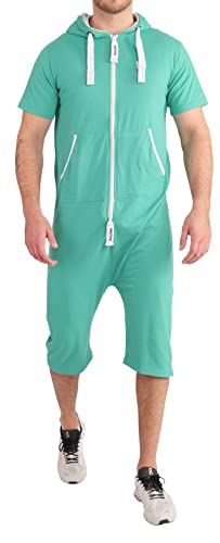 Gennadi Hoppe Herren Sommer Jumpsuit kurz, H8282, M, grün von Gennadi Hoppe