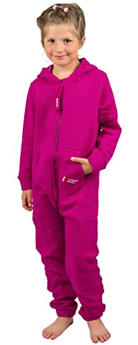 Gennadi Hoppe Kinder Jumpsuit - Jungen, Mädchen Onesie Jogger Einteiler Overall Jogging Anzug Trainingsanzug H8407 pink 134-140 von Gennadi Hoppe