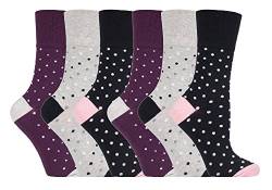 Gentle Grip - 6 Paar Damen Gesundheitssocken Ohne Gummi Diabetiker Druckfreie Handgekettelt Baumwollanteil Socken 37-42 EUR (GG133) von Gentle Grip