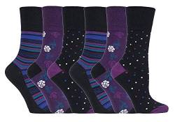 Gentle Grip - 6 Paar Damen Gesundheitssocken Ohne Gummi Diabetiker Druckfreie Handgekettelt Baumwollanteil Socken 37-42 EUR (GG138) von Gentle Grip