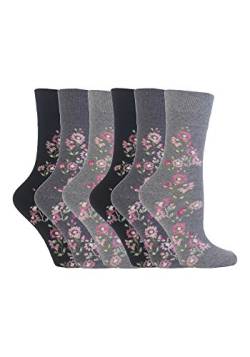 Gentle Grip - 6 Paar Damen Gesundheitssocken Ohne Gummi Diabetiker Druckfreie Handgekettelt Baumwollanteil Socken 37-42 EUR (GG45) von Gentle Grip