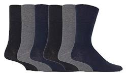 Gentle Grip - 6 paar Herren Gesundheitssocken Diabetikersocken Ohne Gummi Druckfreie Spitze Baumwollanteil 39-45 eur, Black/Navy/Grey, 39/45 von Gentle Grip