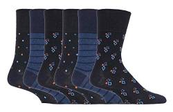 Gentle Grip - 6er Pack Herren Farbig Bunt Muster Socken Ohne Gummi Bund (39/45, SOMRJ582) von Gentle Grip