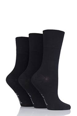 Gentle Grip Damen 3 Paar Einfarbige Bambus Socken - Schwarz 37-41 von Gentle Grip