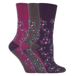 Sock Shop, 3 Paar Damen-Socken, Größe 37-42 Gr. One size, Pink, Grey, Purple von Gentle Grip