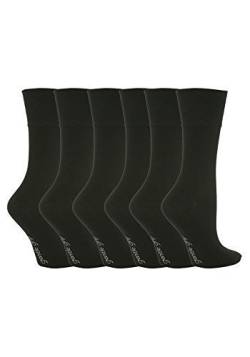 Sockshop - 6 Paare Damen Baumwolle Socken EU 37-42 Einfarbig - EUR 37-42, Schwarz (GG67) von Gentle Grip