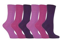 Weiche Halt - 6 Paar Damen Diabetiker Socken mit Wabe Top und Hand verknüpfte Zeh Nähte - EU 37-41 Eu 37-42 - Baumwolle, Rosa, 77% baumwolle 19% polyester 3% nylon 1% elasthan, Damen, 32-36 von Gentle Grip