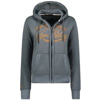 Geo Norway Sweatjacke Geo Norway Damen Sweat Jacke Hoodie Sweater Kapuzenpullover Übergangs Herbst Winter Kapuzenjacke von Geo Norway