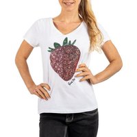 Geo Norway T-Shirt Casual Kurzarm Shirt bajadora Lady (1-tlg) mit Erdbeermotiv von Geo Norway