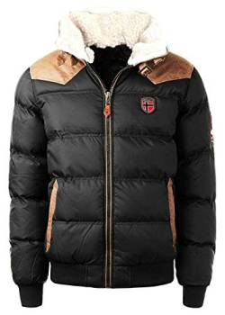 Geographical Norway Abraham Herren Winterjacke Jacke Steppjacke Stepp Gr. S-5XL (Schwarz, 3XL) von Geographical Norway