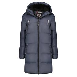 Geographical Norway Adrianna Lady - Winterjacke Damen Warme Steppung Mann Herbst Winter - Warme Manteljacke leicht Kapuze - Daunenjacke Windstopper Langarm Polsterung - Frauen (Marineblau L) von Geographical Norway