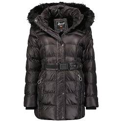 Geographical Norway Aimeraude Lady - Winterjacke Damen Warme Steppung Mann Herbst Winter - Warme Manteljacke leicht Kapuze - Daunenjacke Windstopper Langarm Polsterung - Frauen (Schwarz L) von Geographical Norway