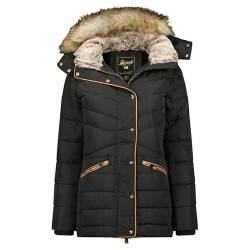 Geographical Norway Ajuju Lady - Winterjacke Damen Warme Steppung Mann Herbst Winter - Warme Manteljacke leicht Kapuze - Daunenjacke Windstopper Langarm Polsterung - Frauen (Schwarz L) von Geographical Norway