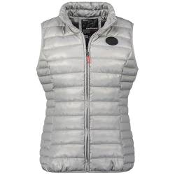 Geographical Norway Annecy Vest Basic Lady - Weste Damen Warme Mann Herbst Winter - Warme Manteljacke leicht Kapuze - Daunenjacke Winterjacke kurze Ärmel Polsterung - Frauen (Hellgrau S) von Geographical Norway