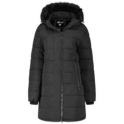 Geographical Norway Autruche Lady - Winterjacke Damen Warme Steppung Mann Herbst Winter - Warme Manteljacke leicht Kapuze - Daunenjacke Windstopper Langarm Polsterung - Frauen (Schwarz S) von Geographical Norway