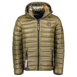 Geographical Norway Bavalny Men - Winterjacke Herren Warme Steppung Mann Herbst Winter - Warme Manteljacke leicht Kapuze - Daunenjacke Windstopper Langarm Polsterung - Männer (Khaki M) von Geographical Norway