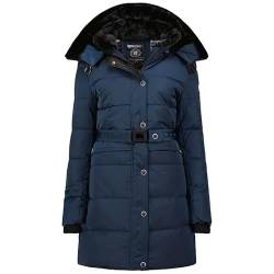 Geographical Norway Bettino Lady - Winterjacke Damen Warme Steppung Mann Herbst Winter - Warme Manteljacke leicht Kapuze - Daunenjacke Windstopper Langarm Polsterung - Frauen (Marineblau S) von Geographical Norway