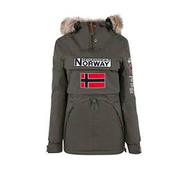 Geographical Norway Bridget Lady - Damen Warmer Wasserdichter Parka - Dicker Kapuzenmantel Outdoor - Warme Winter Windbreaker Jacke - Outdoor Futter Jacke Frauen Khaki XXL von Geographical Norway