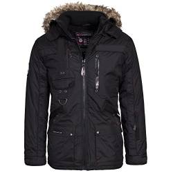 Geographical Norway CHIR Premium Herren Winterjacke Jacke Parka Gr. S-XXXL, Größe:XL;Farbe:Schwarz von Geographical Norway