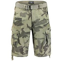 Geographical Norway Cargo Shorts Hunter mit UD Bandana Greycamo -S - von Geographical Norway