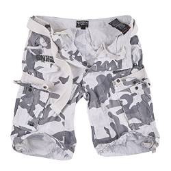 Geographical Norway Cargo Shorts Hunter mit UD Bandana White Camo - S - von Geographical Norway