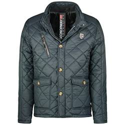 Geographical Norway Cargue Men - Warme Daunenjacke mit Matelassée für Herren - Jacke mit warmem Innenfutter für Herren - Winddichte Jacke mit langen Ärmeln (Schwarz S) von Geographical Norway