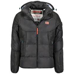 Geographical Norway Casidan Men - Winterjacke Herren Warme Steppung Mann Herbst Winter - Warme Manteljacke leicht Kapuze - Daunenjacke Windstopper Langarm Polsterung - Männer (Schwarz 3XL) von Geographical Norway