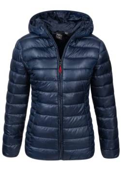 Geographical Norway Damen Frühlings Übergangs Jacke Steppjacke Kapuze Annecy Outdoor Kapuzenjacke, Farbe:Damen-Navy, Größe:M 38 von Geographical Norway