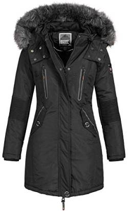 Geographical Norway Damen Jacke Winterparka Coracle/Coraly XL-Fellkapuze Black XXL von Geographical Norway