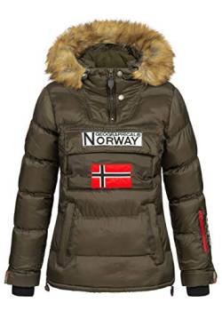 Geographical Norway Damen Parka Jacke Winterjacke Kapuze Webpelz WR617F/GN Größe L Farbe khaki von Geographical Norway