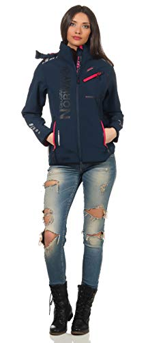 Geographical Norway Damen Softshelljacke Reine Navy/Fluo pink L von Geographical Norway